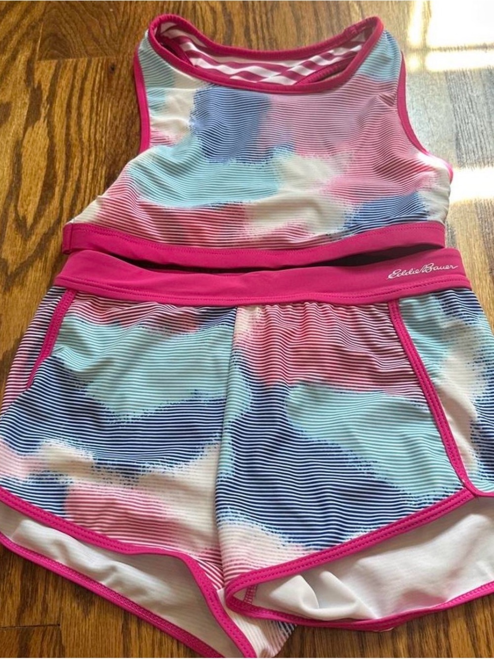 Eddie Bauer Pink Multi-Color Girls' Swim Bikini Set